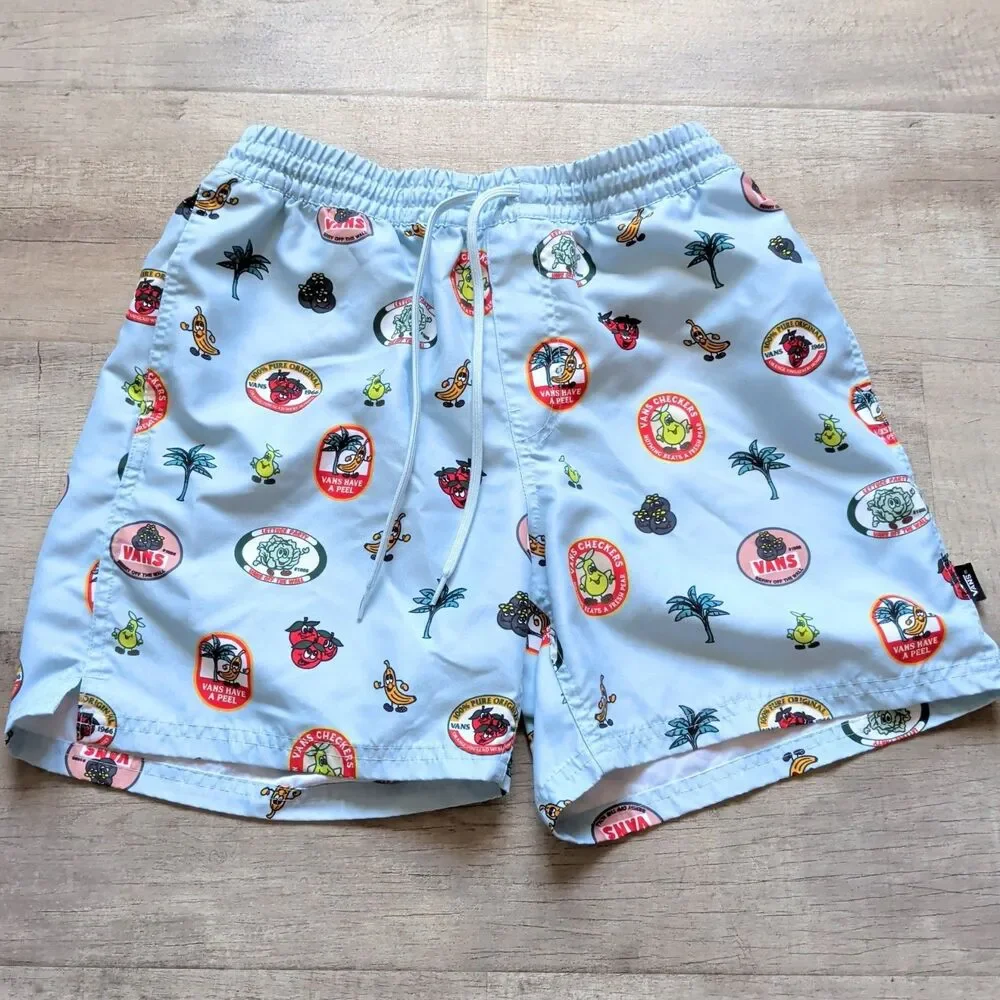 Authentic VANS Light Blue / Teal Board Shorts - Fruit Print Men’s M CuteEUC!